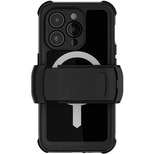 Ghostek Nautical Waterproof MagSafe Case + Belt Swivel Holster Apple iPhone 15 Pro Black