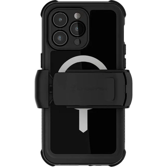 Ghostek Nautical Waterproof MagSafe Case + Belt Swivel Holster Apple iPhone 15 Pro Max Black