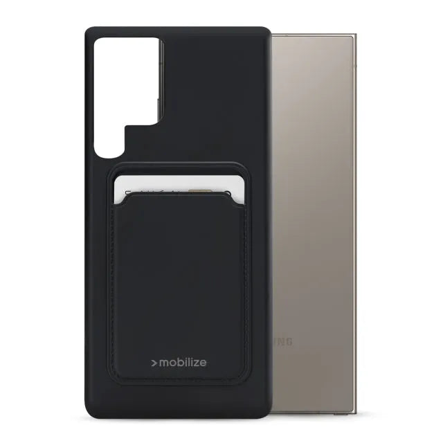 Mobilize Rubber Gelly Card Case Samsung Galaxy S24 Ultra 5G Mattschwarz