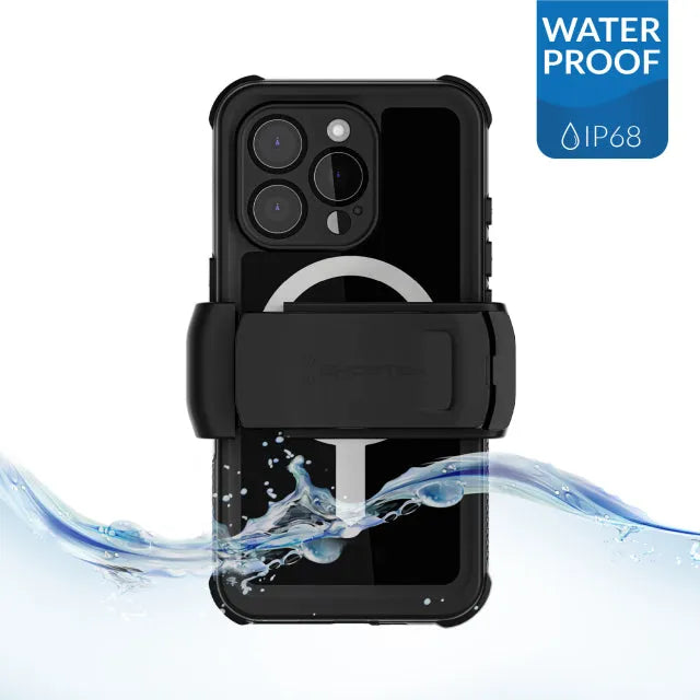 Ghostek Nautical Wasserdichte MagSafe Hülle + Gürtel-Drehholster Apple iPhone 16 Pro Schwarz