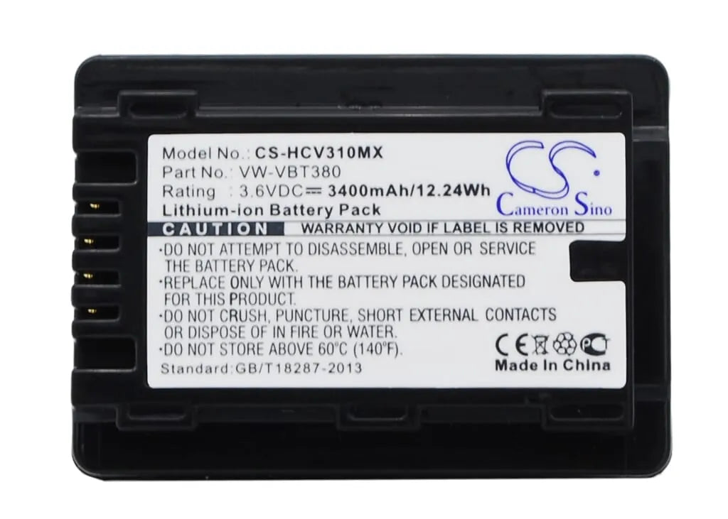 Camcorder Accu VW-VBT380 3.6V 3400mAh