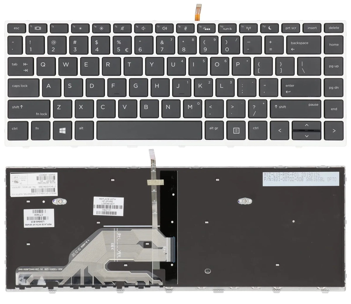 Clavier d'ordinateur portable HP Qwerty US + rétroéclairé
