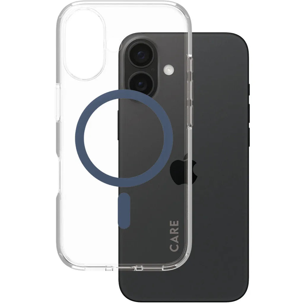 CARE by PanzerGlass Flagship Case Transparent Urban Combat m. blauem MagSafe iPhone 16