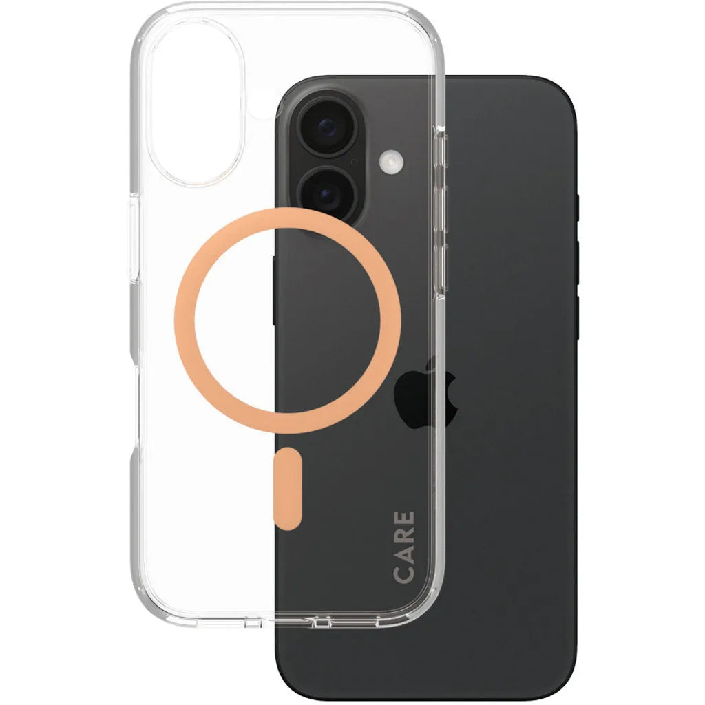 CARE by PanzerGlass Flagship Case Transparent Urban Combat mit Peachy MagSafe iPhone 16