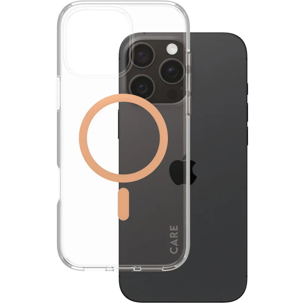 CARE by PanzerGlass Flagship Case Transparent Urban Combat w. Peachy MagSafe iPhone 16 Pro Max