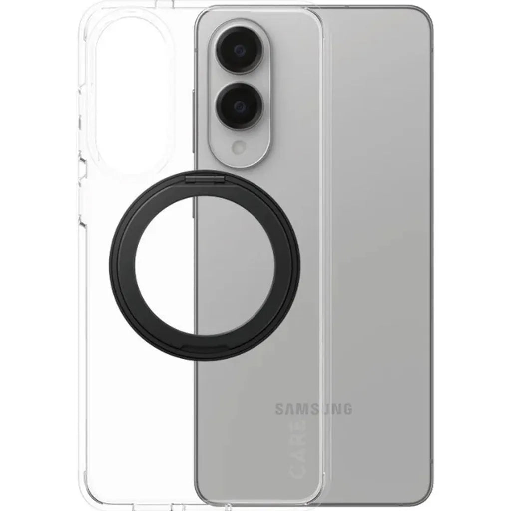 CARE by PanzerGlass Feature Case Transparent mit schwarzem Kickstand & QI Samsung S25 Edge