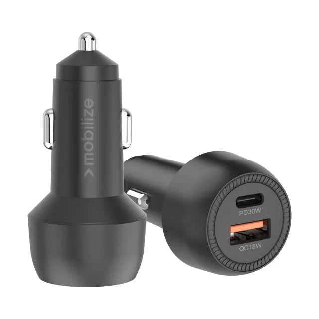 Mobilize KFZ-Ladegerät USB + USB-C 48W mit PD/PPS und QC Schwarz
