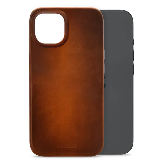 Mobilize Magsafe Compatible Premium Leather Case Apple iPhone 15 Burned Cognac