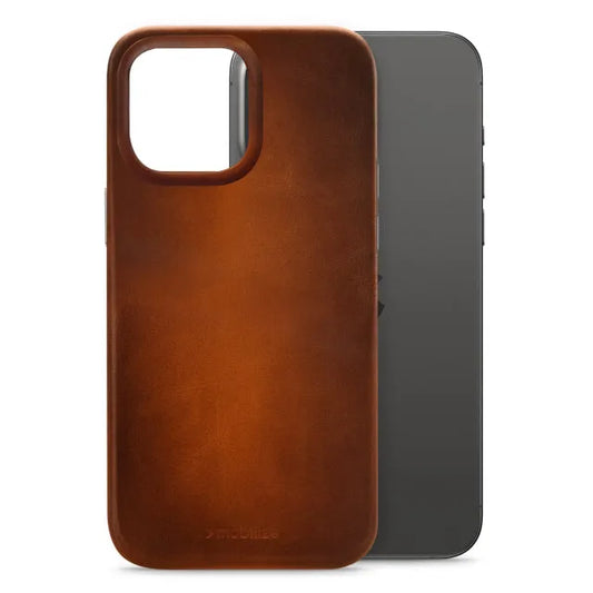 Mobilize Housse en cuir véritable compatible MagSafe Apple iPhone 15 Pro Max Cognac Brûlé