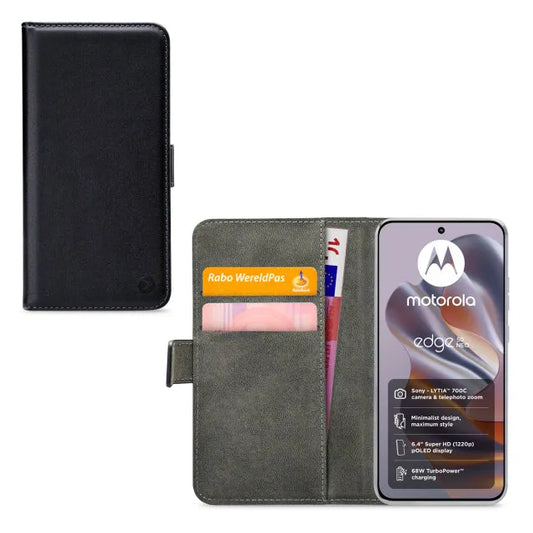 Mobilize Classic Gelly Wallet Book Case Motorola Edge 50 Neo Noir
