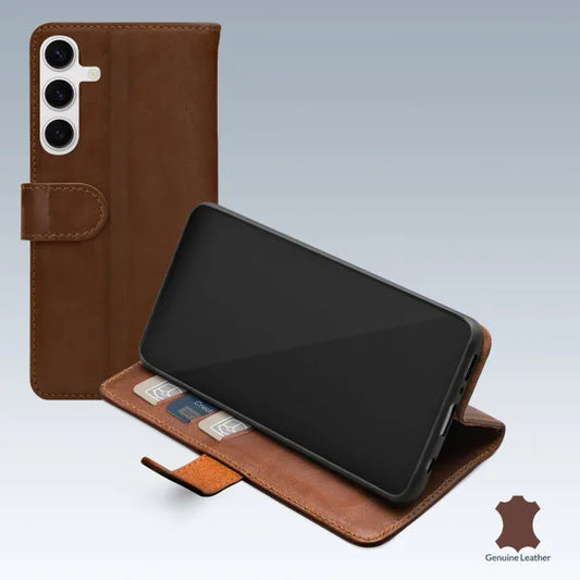 Mobilize Étui portefeuille en cuir Samsung Galaxy S24 FE Marron