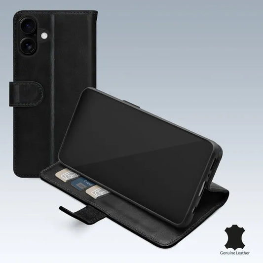 Mobilize Étui Portefeuille en Cuir Apple iPhone 16 Noir