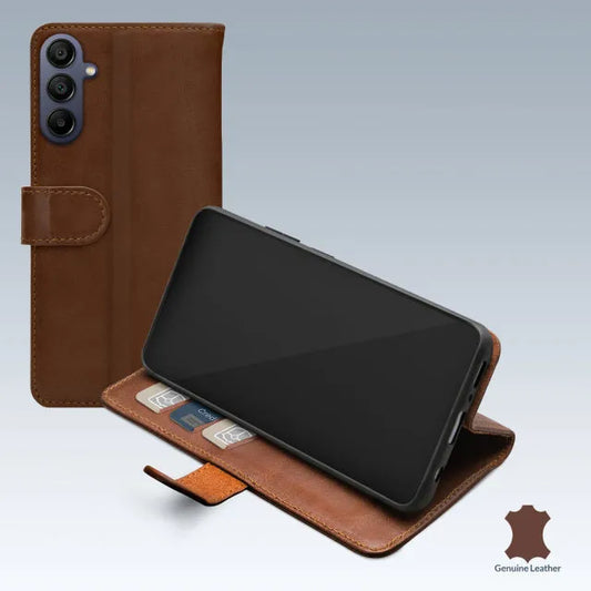 Mobilize Étui Portefeuille en Cuir Samsung Galaxy A15 4G/5G Marron