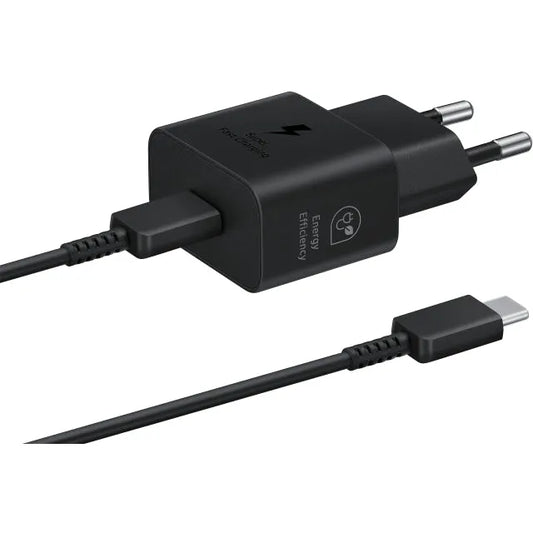Chargeur mural Samsung USB-C PD 25W + Câble USB-C Noir EP-T2510XBEGEU