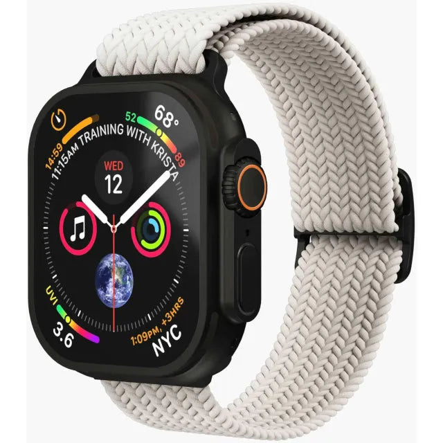 Vonmählen Woven Loop For Apple Watch 44 - 45 - 46 - 49mm One Size Black/Cream