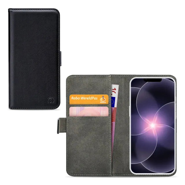 Mobilize Classic Gelly Wallet Book Case Apple iPhone 16./17. Schwarz