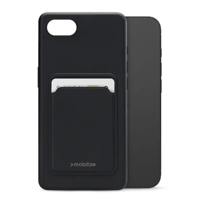 Mobilize Rubber Gelly Card Case Apple iPhone 16e/17e Matt Schwarz