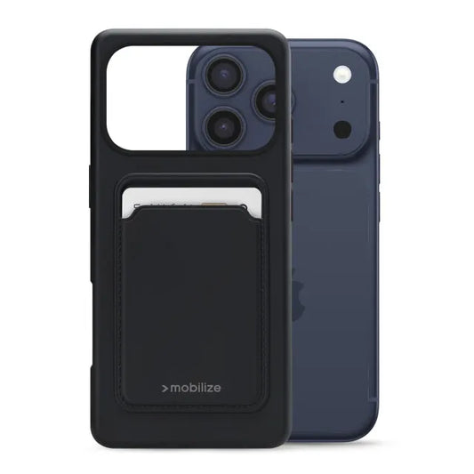 Mobilize Rubber Gelly Card Case Apple iPhone 17 Pro Matt Black