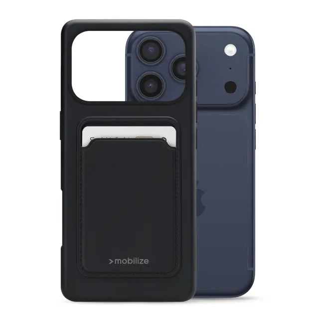 Mobilize Rubber Gelly Card Case Apple iPhone 17 Pro Max Mattschwarz