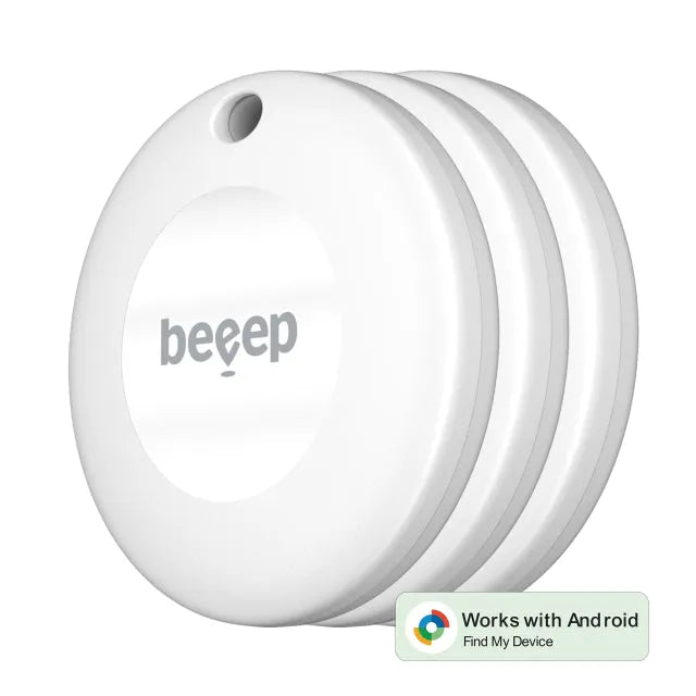 Beeep BeTag Android Tracker Weiß & Schlüsselanhänger Weiß - 3er-Pack