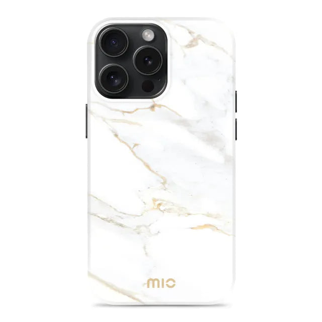 MIO White Marble MagSafe Kompatibel für iPhone 15 Pro