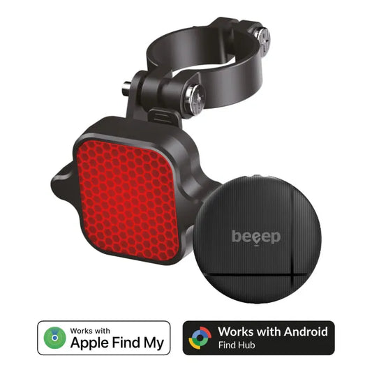 Beeep OneTag Apple Find My & Android Tracker Black & Bicycle Reflector