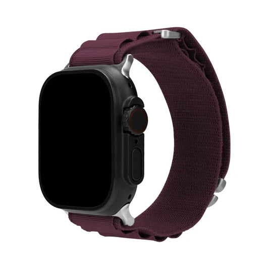 Mobilize Nylon Watch Band - Alpine - Titanium Connector - for Apple 42/44/45/49mm - Bordeaux