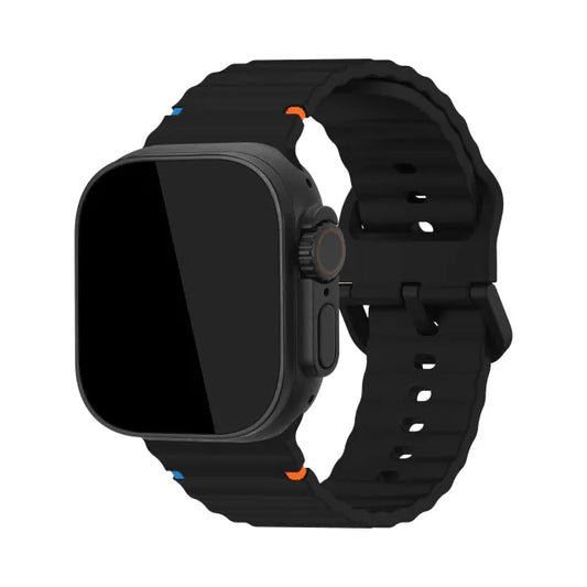 Mobilize Silikonarmband – Schnalle – für Apple 42/44/45/49mm – Schwarz