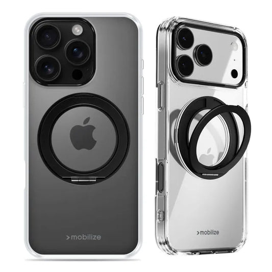 Mobilize MagSafe Compatible 360 Rotating Ring Stand Case Apple iPhone 16 Pro Clear/Black