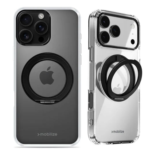 Mobilize MagSafe Compatible 360 Rotating Ring Stand Case Apple iPhone 16 Pro Max Clear/Black