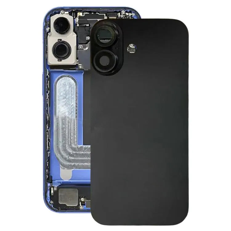 Glazen batterijcover met cameralensframe voor iPhone 17 (zwart)