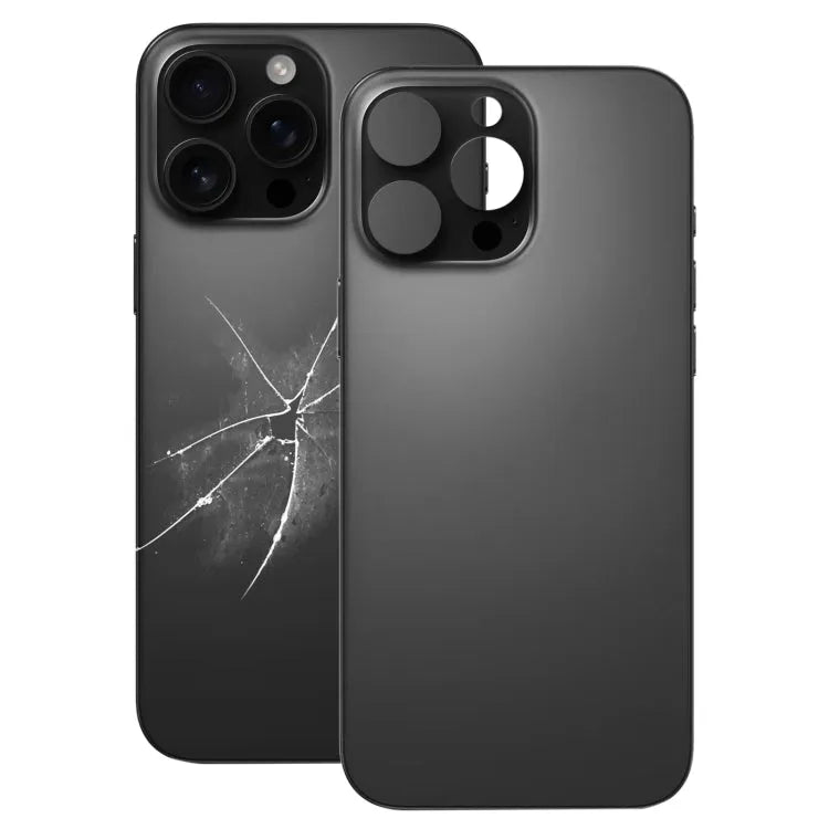 Glazen achterklep met groot cameragat iPhone 16 Pro (zwart)