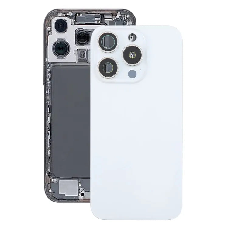 Glazen batterijcover met cameralensframe met MagSafe-magneet voor iPhone 16 Pro Max (wit)
