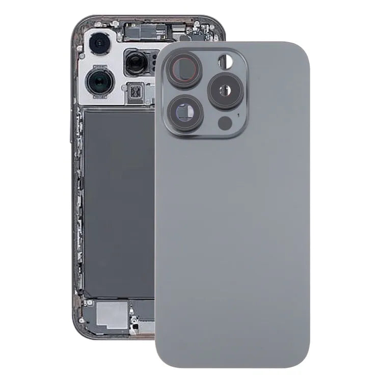 Glazen batterijcover met cameralensframe voor iPhone 16 Pro (zwart)