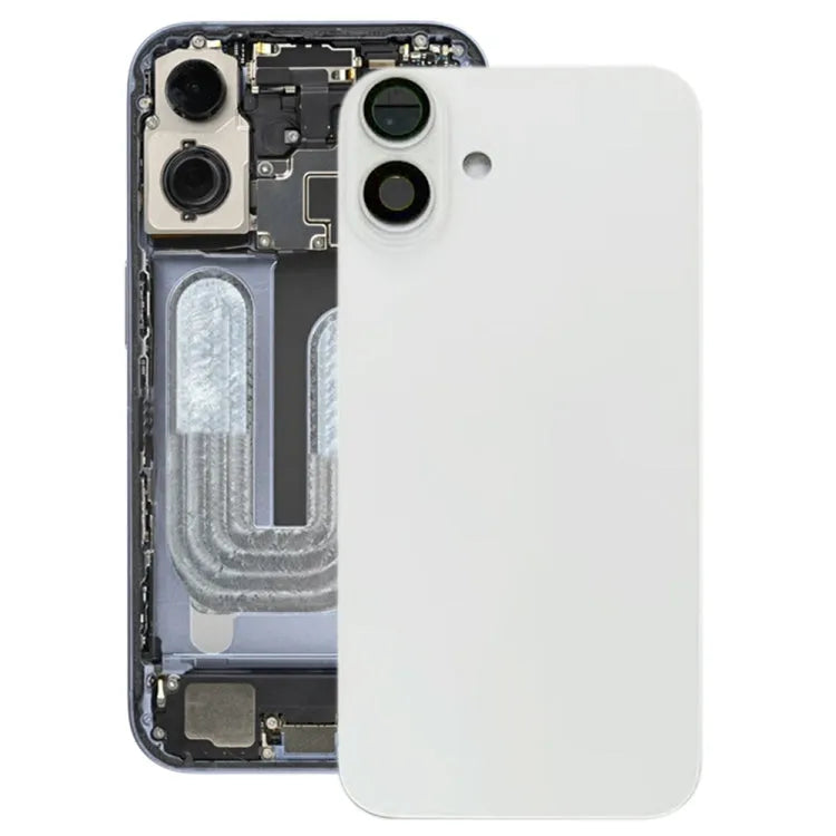Batterijachterklep met cameralensframe voor iPhone 16 Plus (wit)