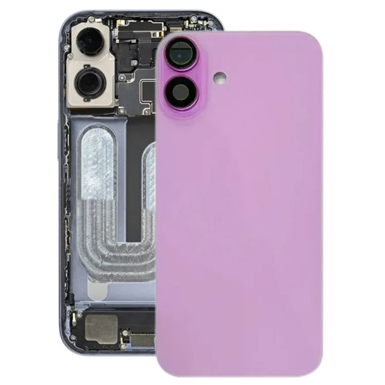 Batterijachterklep met cameralensframe voor iPhone 16 (roze)