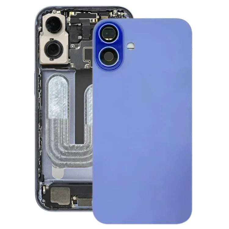 Batterijachterklep met cameralensframe voor iPhone 16 Plus (cyaan)