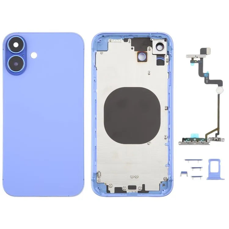 Achterkant met iPhone 16-look voor iPhone XR (blauw)