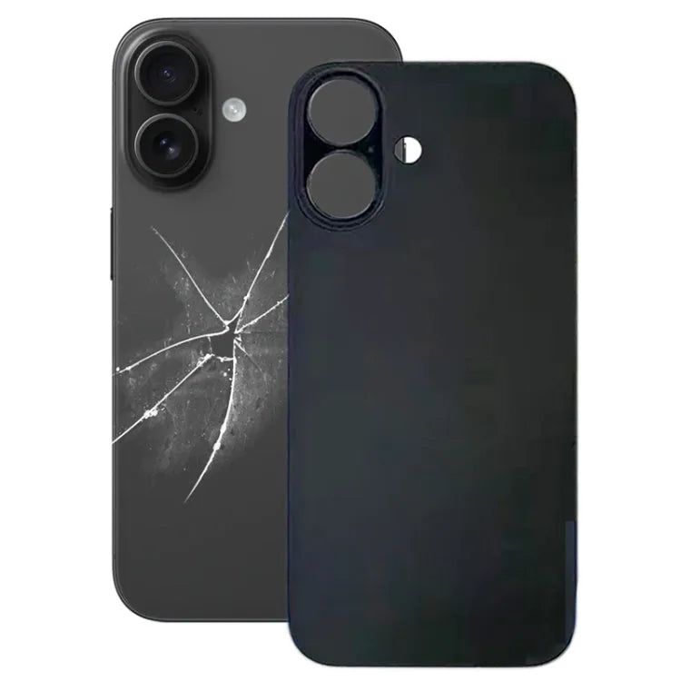 Glazen achterkant met groot cameragat voor iPhone 16 (zwart)