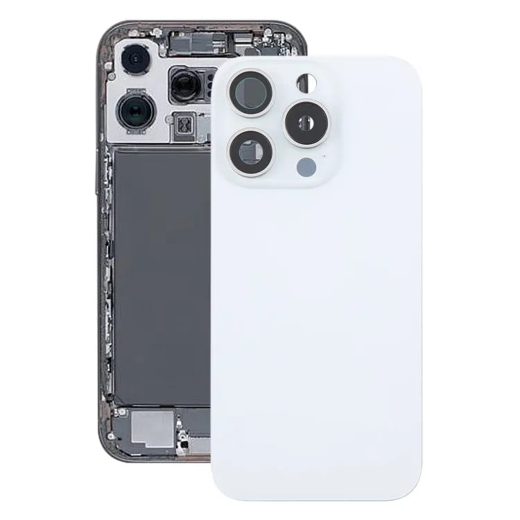 Originele glazen batterij-achtercover met cameralensframe voor iPhone 16 Pro Max (wit)