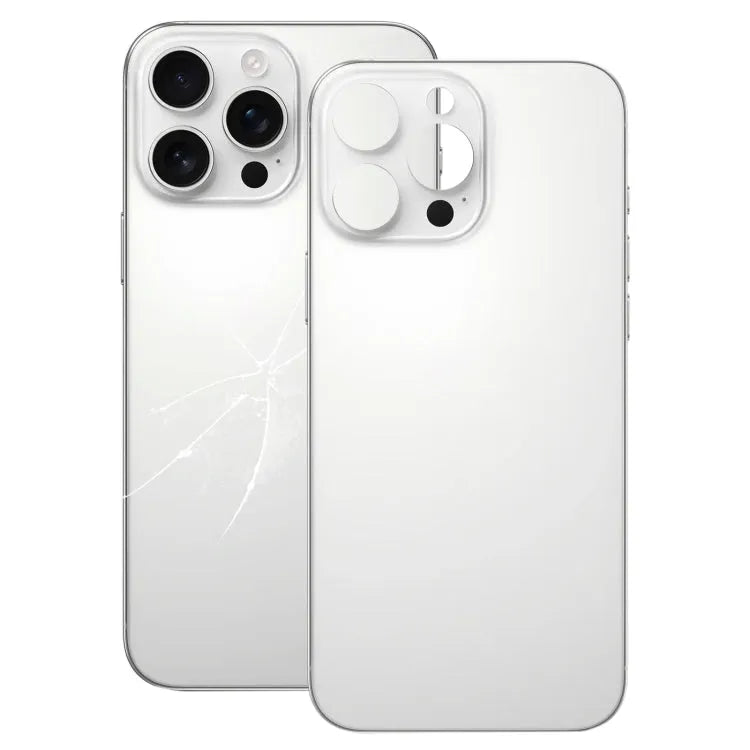 Glazen achterklep groot cameragat iPhone 16 Pro (wit)