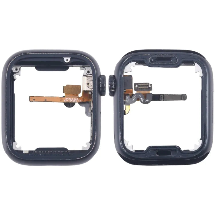 Apple Watch Series 7 / 8 / 9 45 mm GPS aluminiumlegering middenframe-bezelplaat met Crown Spin Axis flexkabel (middernacht)