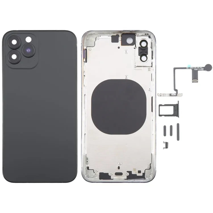 Achterkant met iPhone 15 Pro-uiterlijk voor iPhone XS (zwart)