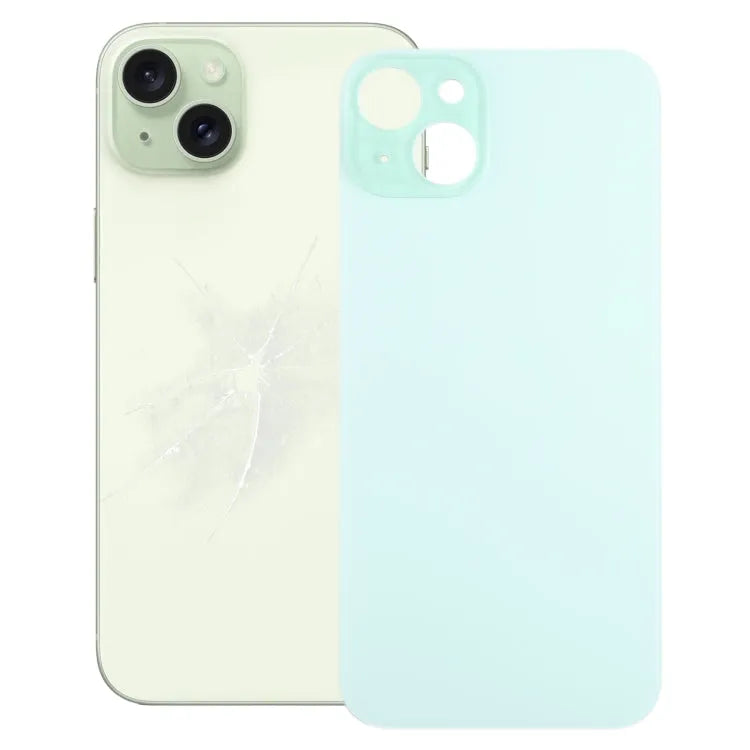 Glazen achterkant met groot cameragat voor iPhone 15 Plus (groen)