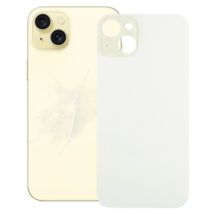 Glazen achterkant met groot cameragat voor iPhone 15 Plus (geel)