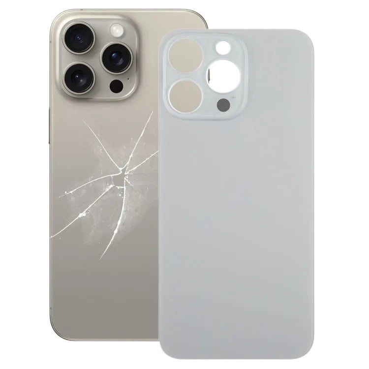 Glazen achterkant met groot cameragat voor iPhone 15 Pro Max (titanium)