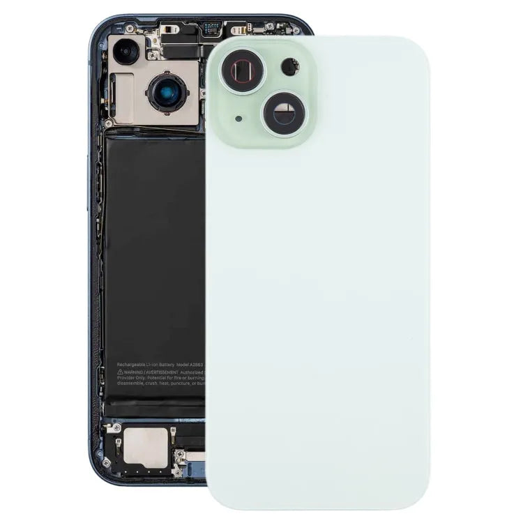 Achterklep met cameralensframe en MagSafe-magneet voor iPhone 15 Plus (groen)