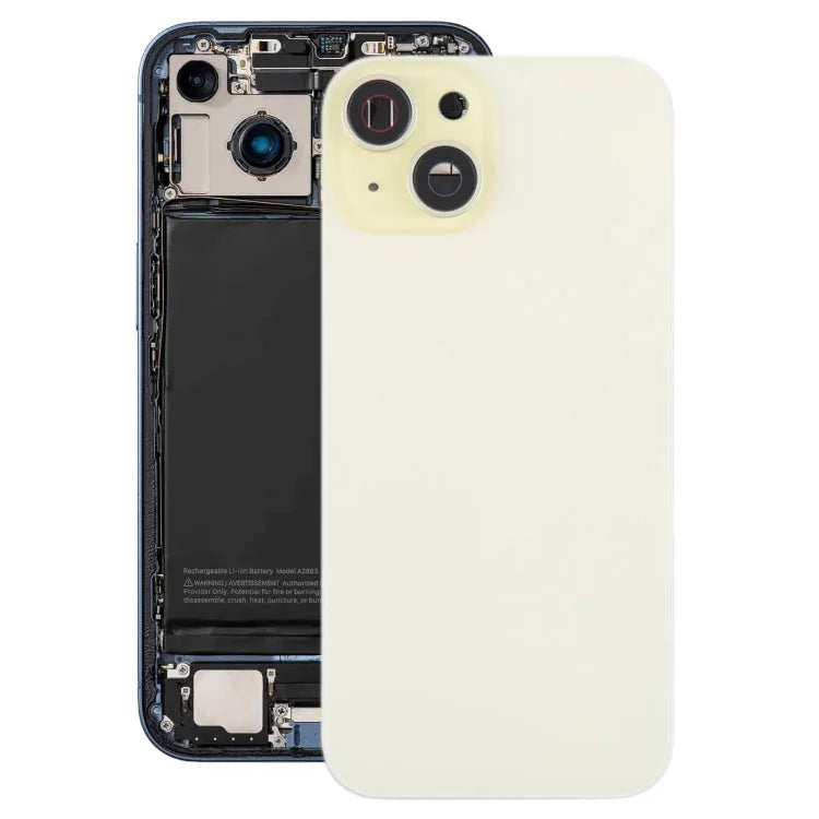 Achterklep met cameralensframe en MagSafe-magneet voor iPhone 15 Plus (geel)