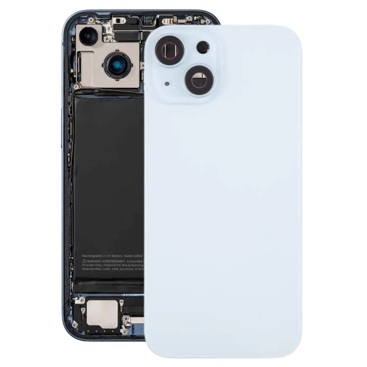 Achterklep met cameralensframe en MagSafe-magneet voor iPhone 15 Plus (blauw)