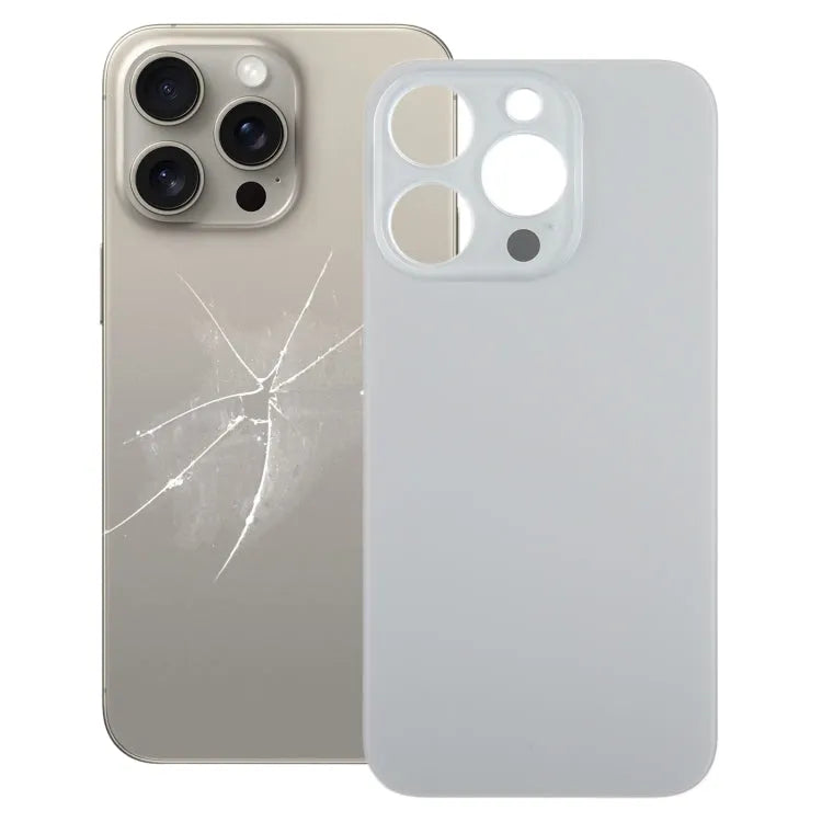 Glazen achterkant batterijdeksel met groot cameragat voor iPhone 15 Pro (titanium)
